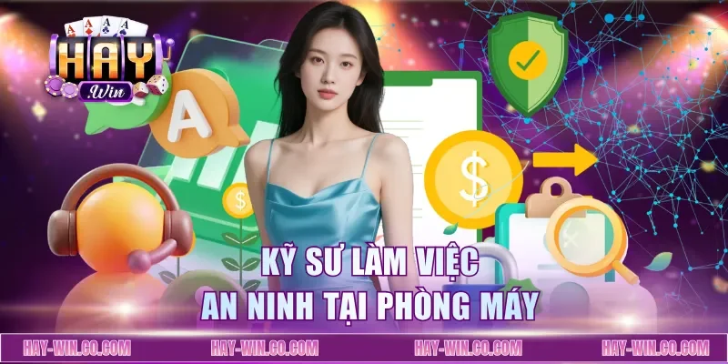 Kỹ sư làm việc an ninh tại phòng máy