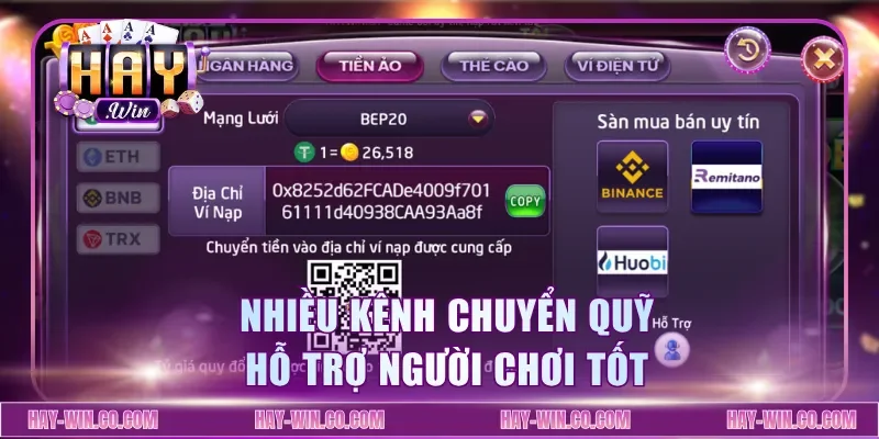 Nhiều kênh chuyển quỹ hỗ trợ người chơi tốt